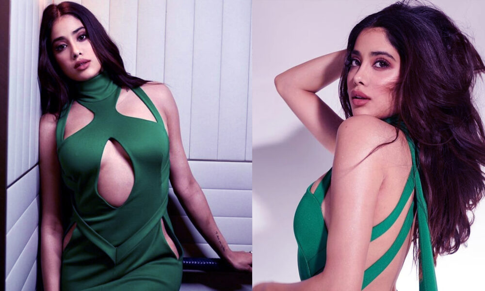 Janhvi Kapoor’s Marc Bouwer green cut-out gown proves she is the ultimate bombshell queen