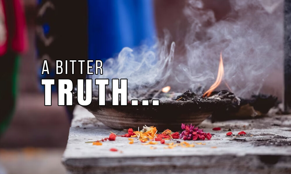 A bitter truth written outside the crematorium