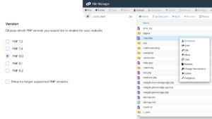 How to change php version in htaccess in server